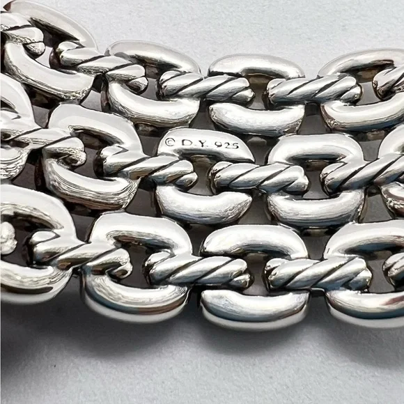 David Yurman Thoroughbred 3-Row Cuff Bracelet - Picture 7 of 16